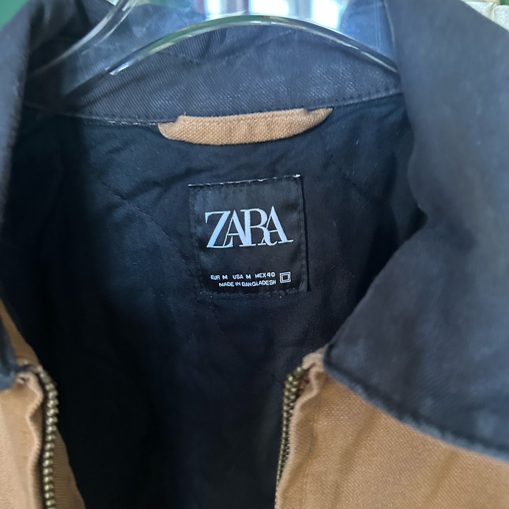 ZARA Brown Bomber Jacket with Black Interior